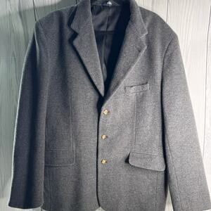 Vintage Y2K Gray Men’s Overcoat Wool Blend Soft Large Academia